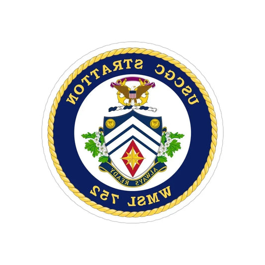 USCG Stratton WMSL 752 (U.S. Coast Guard) REVERSE PRINT Transparent Die-Cut STICKER 6 Inch Die-Cut Transparent - The Sticker Space