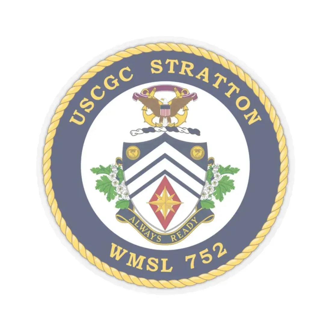 USCG Stratton WMSL 752 (U.S. Coast Guard) STICKER Vinyl Kiss-Cut Decal 2 Inch Transparent - The Sticker Space