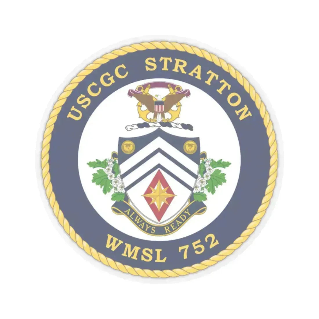 USCG Stratton WMSL 752 (U.S. Coast Guard) STICKER Vinyl Kiss-Cut Decal 2 Inch Transparent - The Sticker Space