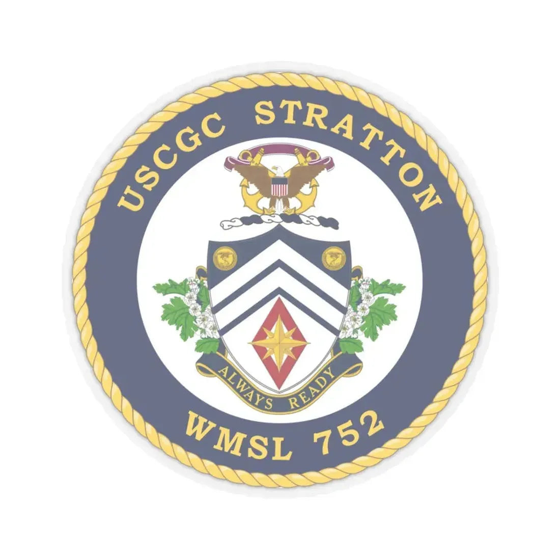 USCG Stratton WMSL 752 (U.S. Coast Guard) STICKER Vinyl Kiss-Cut Decal 3 Inch Transparent - The Sticker Space