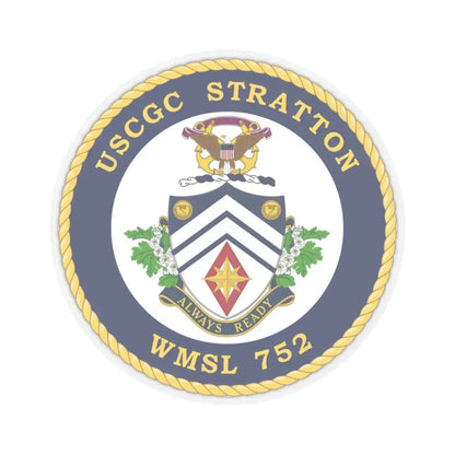 USCG Stratton WMSL 752 (U.S. Coast Guard) STICKER Vinyl Kiss-Cut Decal 3 Inch Transparent - The Sticker Space