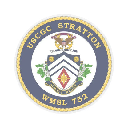 USCG Stratton WMSL 752 (U.S. Coast Guard) STICKER Vinyl Kiss-Cut Decal 4 Inch Transparent - The Sticker Space