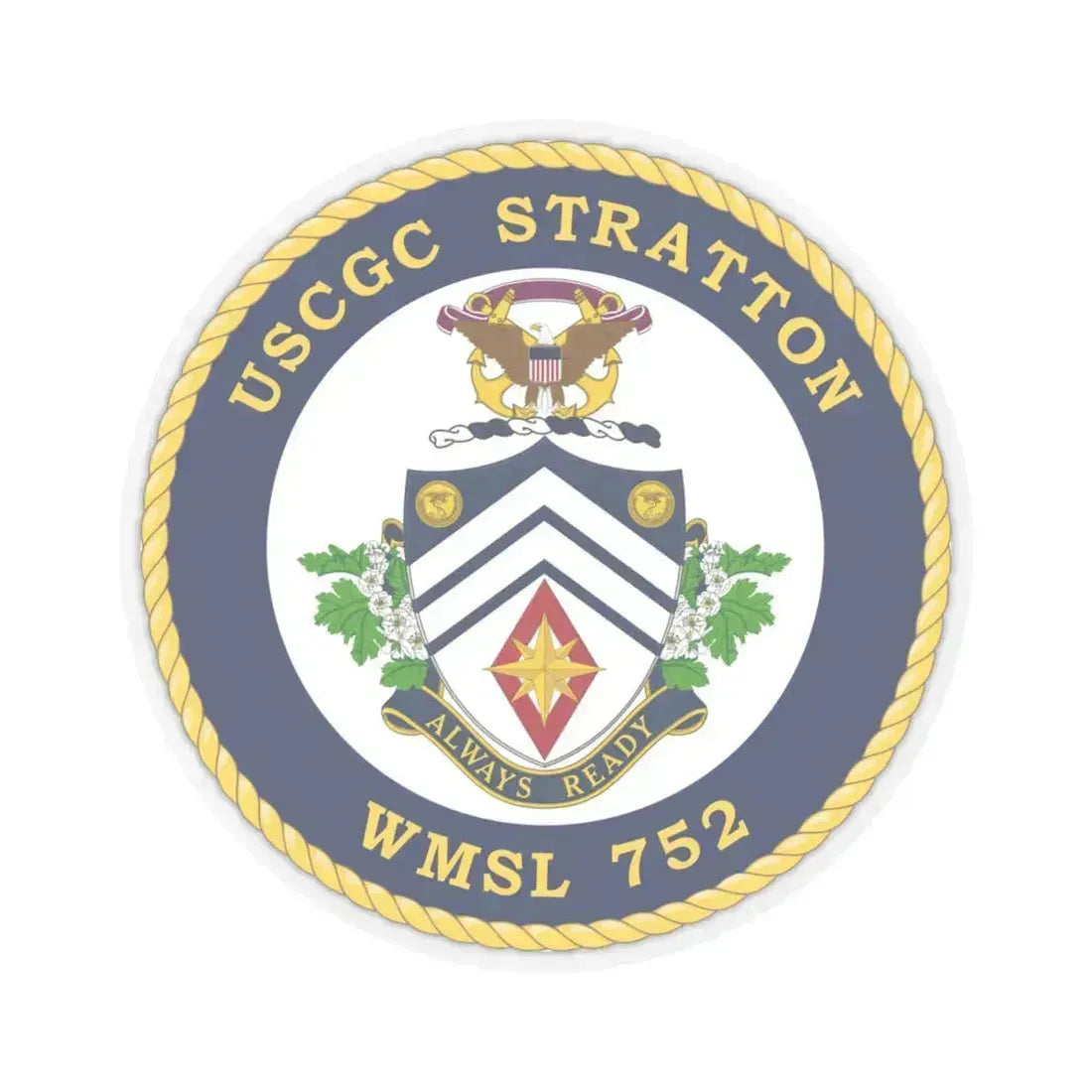 USCG Stratton WMSL 752 (U.S. Coast Guard) STICKER Vinyl Kiss-Cut Decal 4 Inch Transparent - The Sticker Space