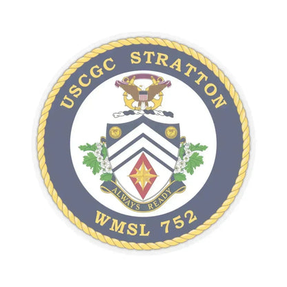 USCG Stratton WMSL 752 (U.S. Coast Guard) STICKER Vinyl Kiss-Cut Decal 4 Inch Transparent - The Sticker Space