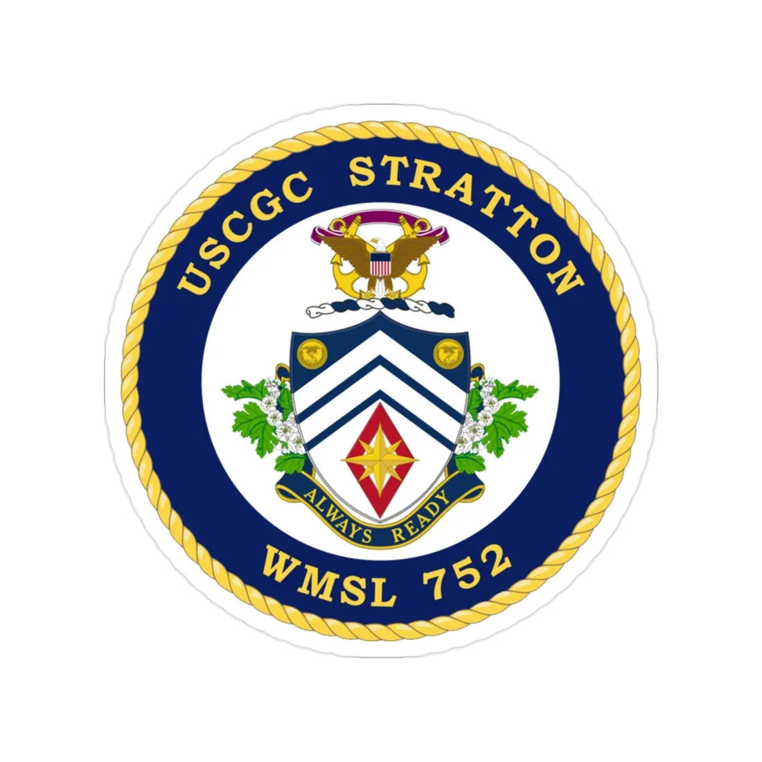 USCG Stratton WMSL 752 (U.S. Coast Guard) Transparent STICKER Die-Cut Vinyl Decal 2 Inch - The Sticker Space