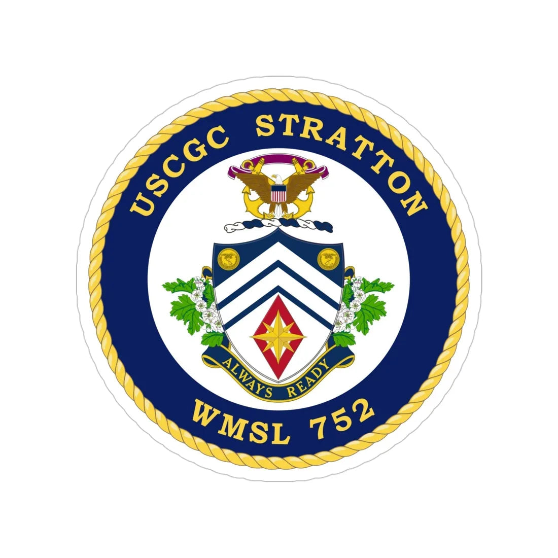 USCG Stratton WMSL 752 (U.S. Coast Guard) Transparent STICKER Die-Cut Vinyl Decal 4 Inch - The Sticker Space