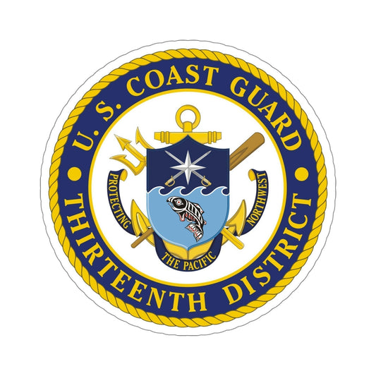 USCG Thirteenth District (U.S. Coast Guard) STICKER Vinyl Die-Cut Decal-6 Inch-The Sticker Space