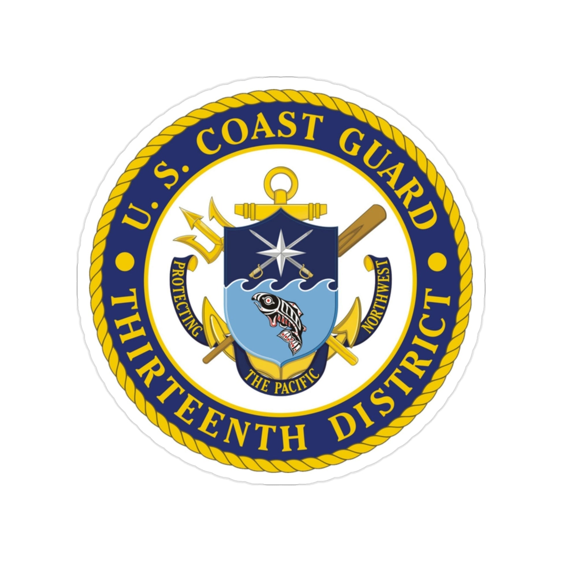 USCG Thirteenth District (U.S. Coast Guard) Transparent STICKER Die-Cut Vinyl Decal-2 Inch-The Sticker Space