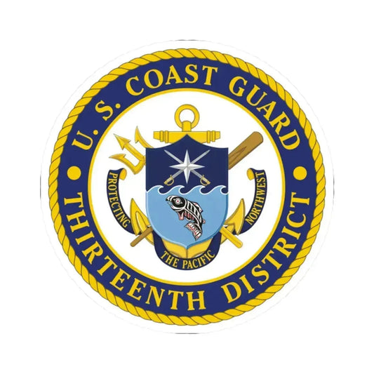 USCG Thirteenth District (U.S. Coast Guard) STICKER Vinyl Kiss-Cut Decal 2 Inch White - The Sticker Space