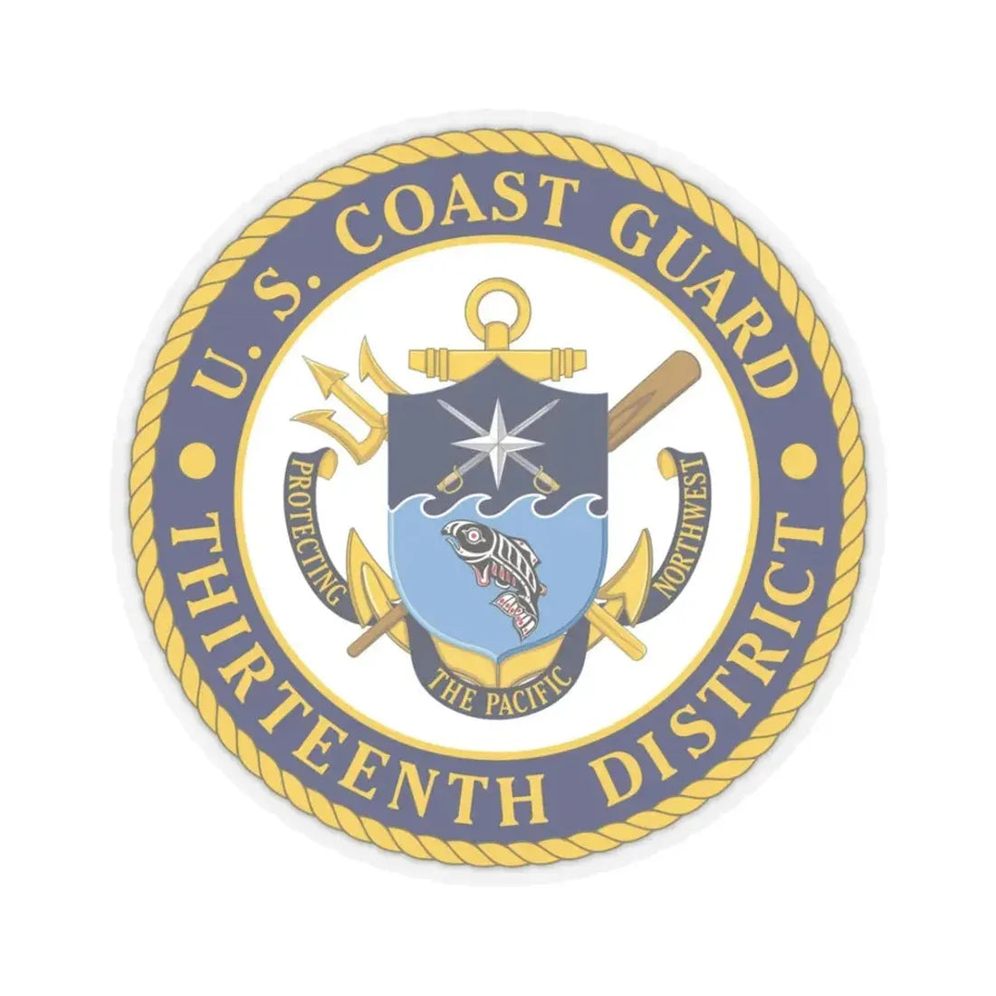 USCG Thirteenth District (U.S. Coast Guard) STICKER Vinyl Kiss-Cut Decal 3 Inch Transparent - The Sticker Space