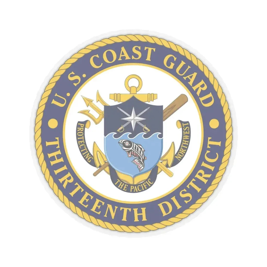 USCG Thirteenth District (U.S. Coast Guard) STICKER Vinyl Kiss-Cut Decal 6 Inch Transparent - The Sticker Space