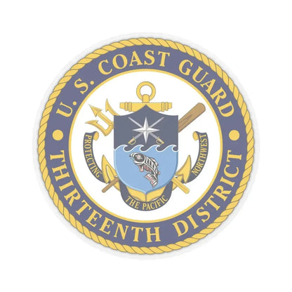 USCG Thirteenth District (U.S. Coast Guard) STICKER Vinyl Kiss-Cut Decal 6 Inch Transparent - The Sticker Space
