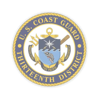 USCG Thirteenth District (U.S. Coast Guard) STICKER Vinyl Kiss-Cut Decal 6 Inch Transparent - The Sticker Space