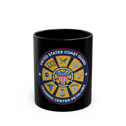 USCG Training Center Petaluma (U.S. Coast Guard) Black Coffee Mug-11oz-The Sticker Space