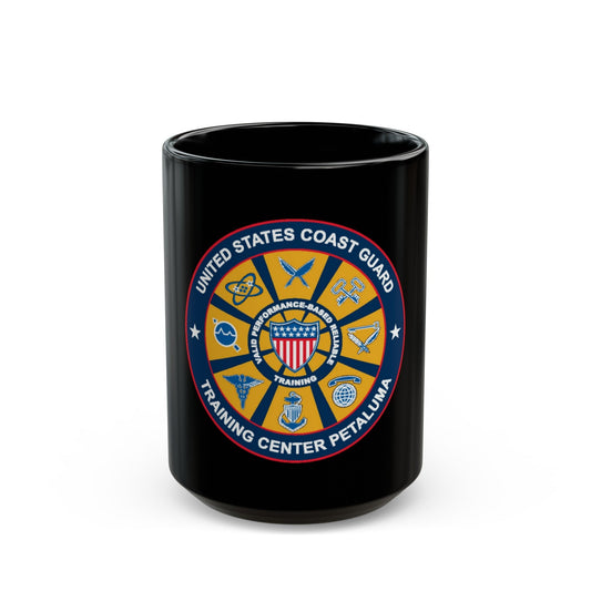 USCG Training Center Petaluma (U.S. Coast Guard) Black Coffee Mug-15oz-The Sticker Space