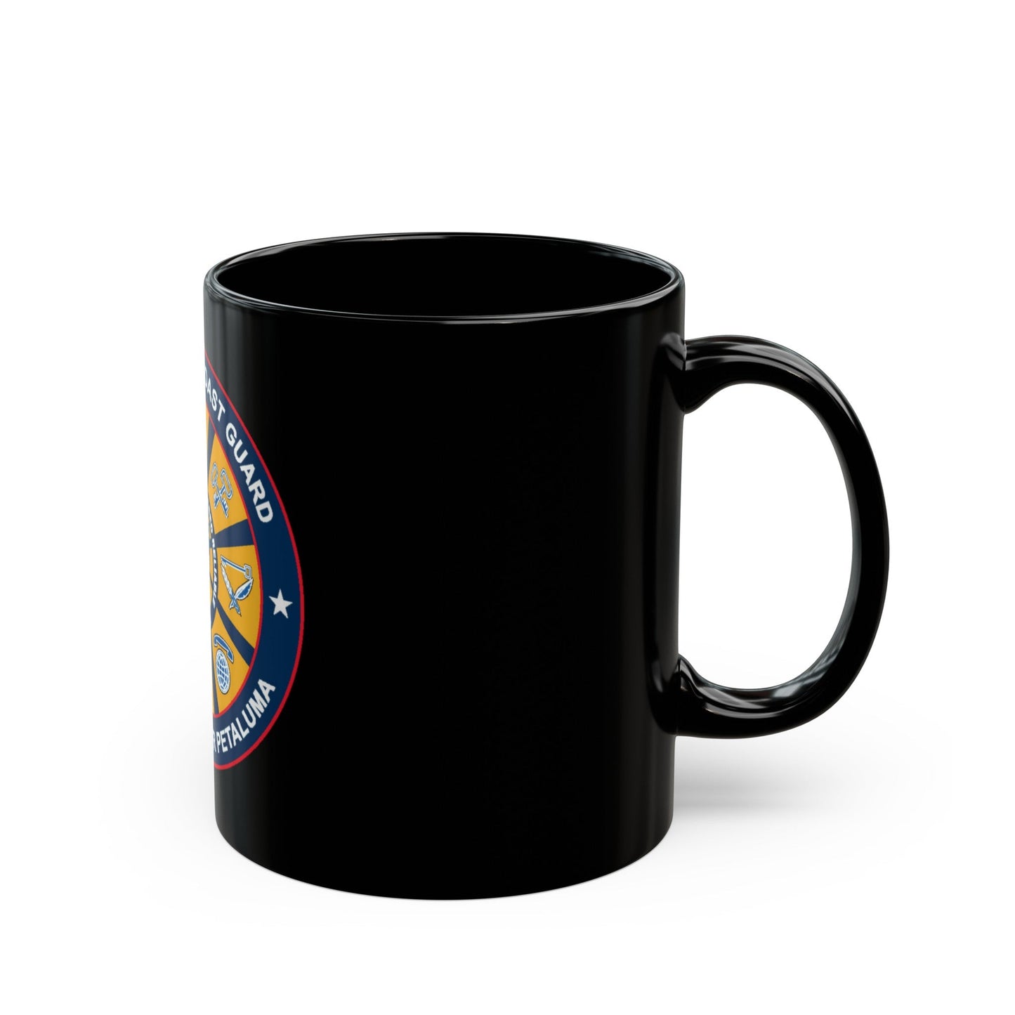 USCG Training Center Petaluma (U.S. Coast Guard) Black Coffee Mug-The Sticker Space