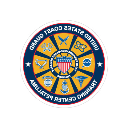 USCG Training Center Petaluma (U.S. Coast Guard) REVERSE PRINT Transparent STICKER-3 Inch-The Sticker Space