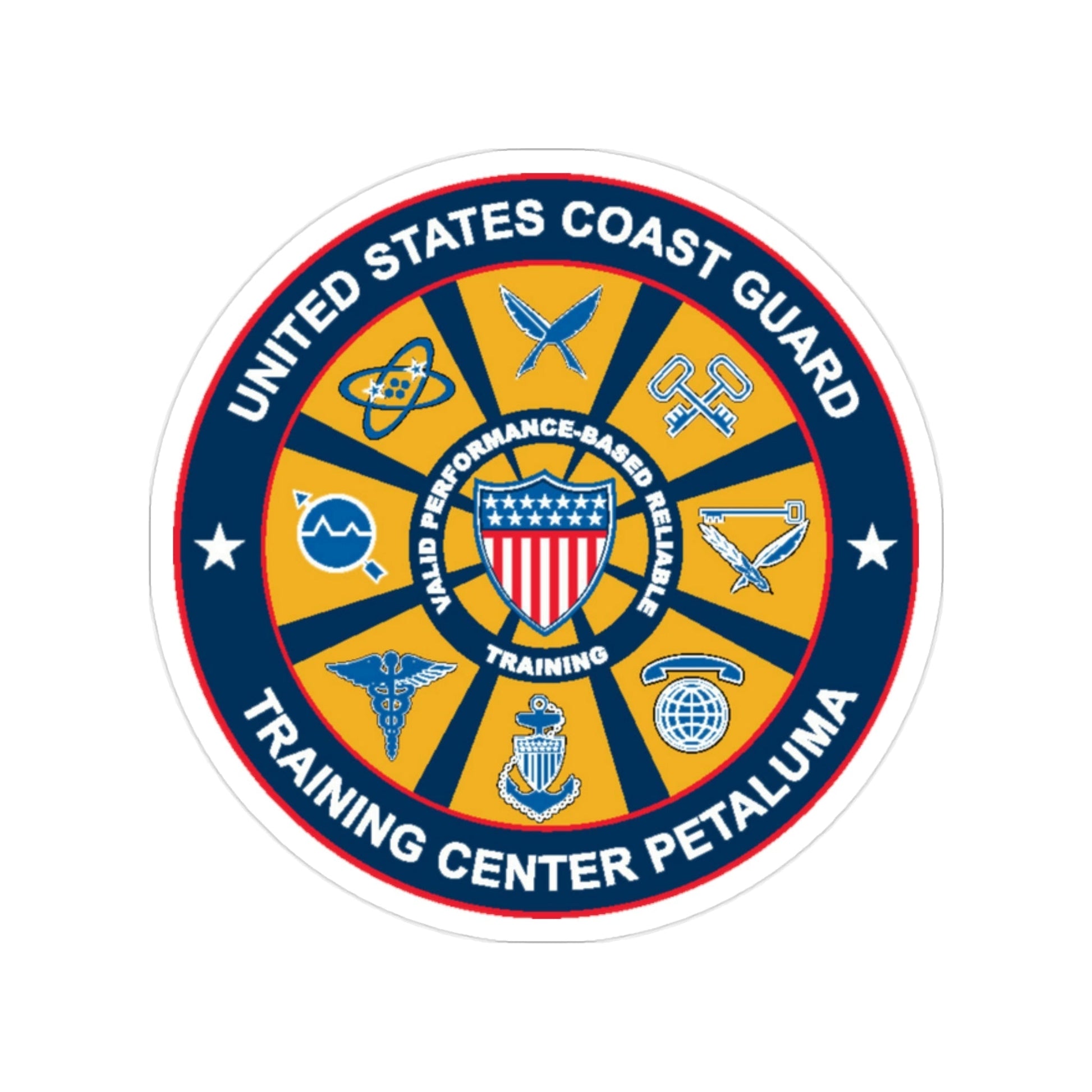 USCG Training Center Petaluma (U.S. Coast Guard) Transparent STICKER Die-Cut Vinyl Decal-2 Inch-The Sticker Space