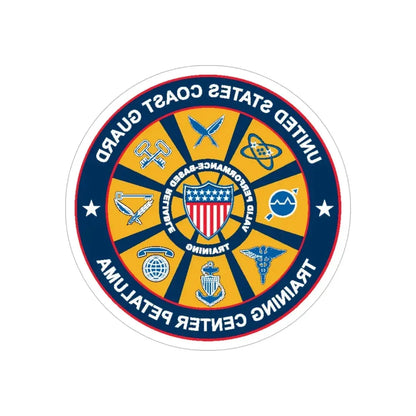 USCG Training Center Petaluma (U.S. Coast Guard) REVERSE PRINT Transparent Die-Cut STICKER 6 Inch Die-Cut Transparent - The Sticker Space
