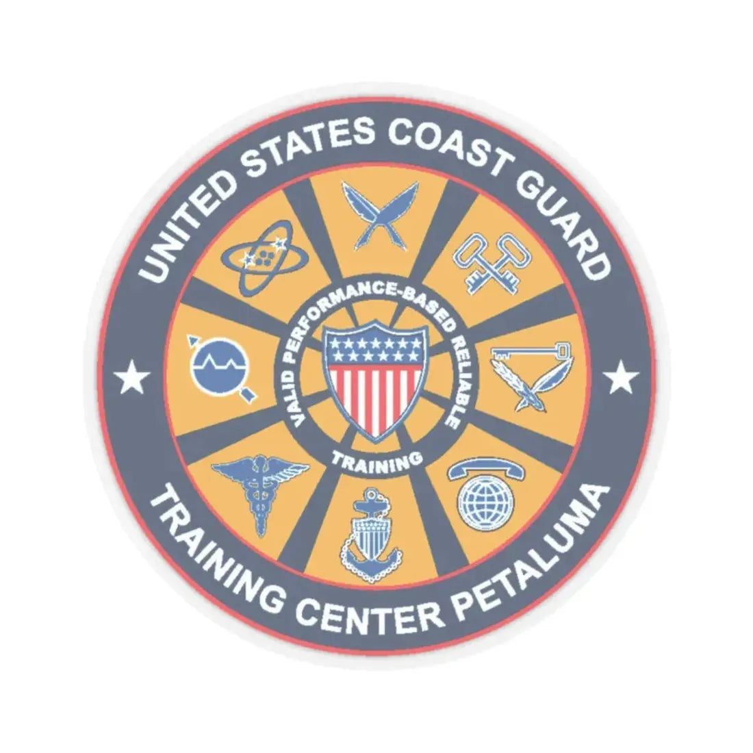 USCG Training Center Petaluma (U.S. Coast Guard) STICKER Vinyl Kiss-Cut Decal 2 Inch Transparent - The Sticker Space