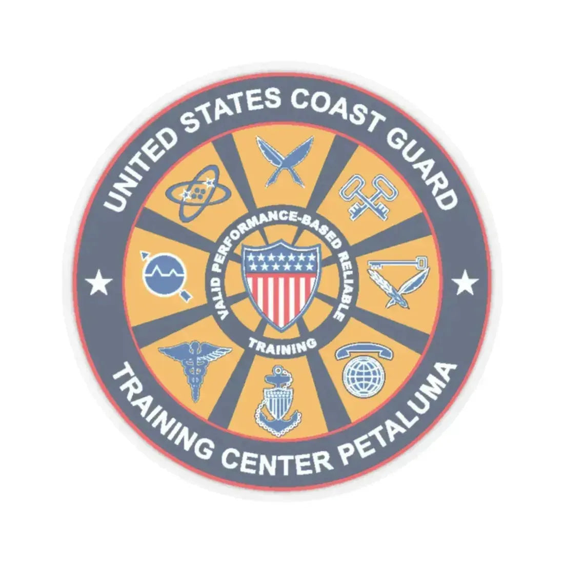 USCG Training Center Petaluma (U.S. Coast Guard) STICKER Vinyl Kiss-Cut Decal 2 Inch Transparent - The Sticker Space