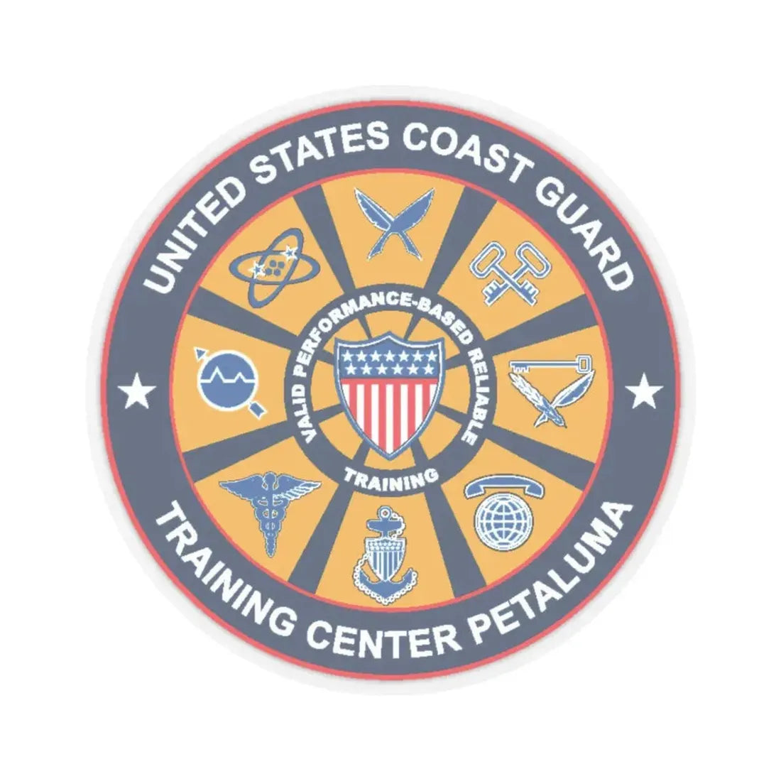USCG Training Center Petaluma (U.S. Coast Guard) STICKER Vinyl Kiss-Cut Decal 3 Inch Transparent - The Sticker Space