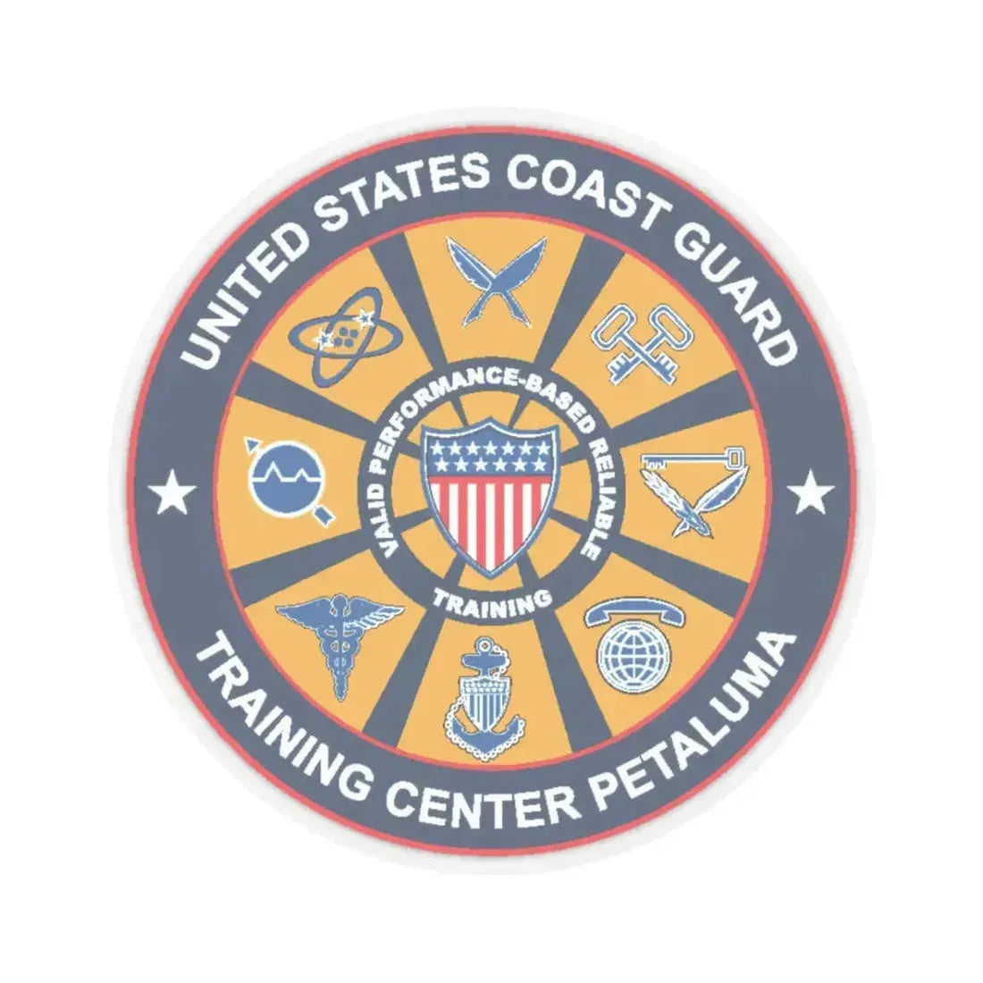 USCG Training Center Petaluma (U.S. Coast Guard) STICKER Vinyl Kiss-Cut Decal 3 Inch Transparent - The Sticker Space