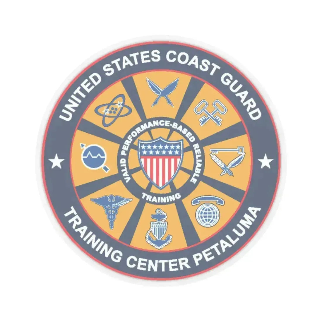 USCG Training Center Petaluma (U.S. Coast Guard) STICKER Vinyl Kiss-Cut Decal 3 Inch Transparent - The Sticker Space