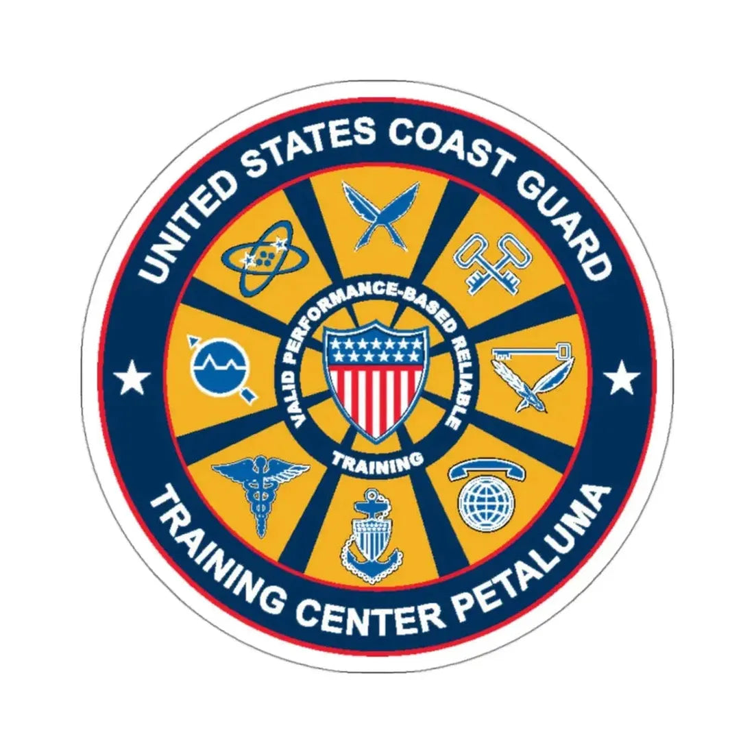USCG Training Center Petaluma (U.S. Coast Guard) STICKER Vinyl Kiss-Cut Decal 3 Inch White - The Sticker Space