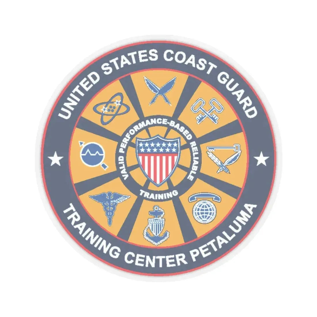 USCG Training Center Petaluma (U.S. Coast Guard) STICKER Vinyl Kiss-Cut Decal 4 Inch Transparent - The Sticker Space