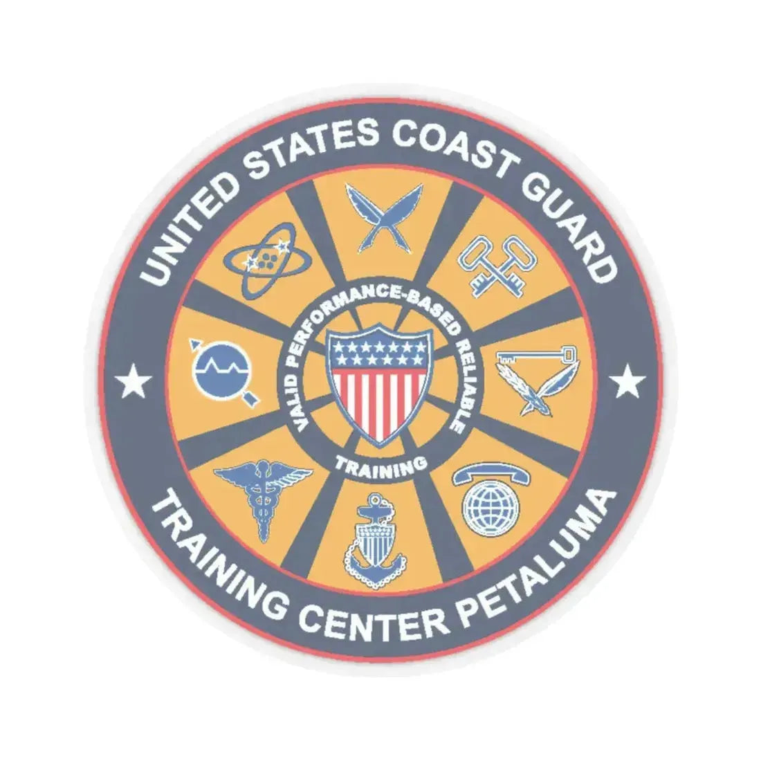 USCG Training Center Petaluma (U.S. Coast Guard) STICKER Vinyl Kiss-Cut Decal 4 Inch Transparent - The Sticker Space