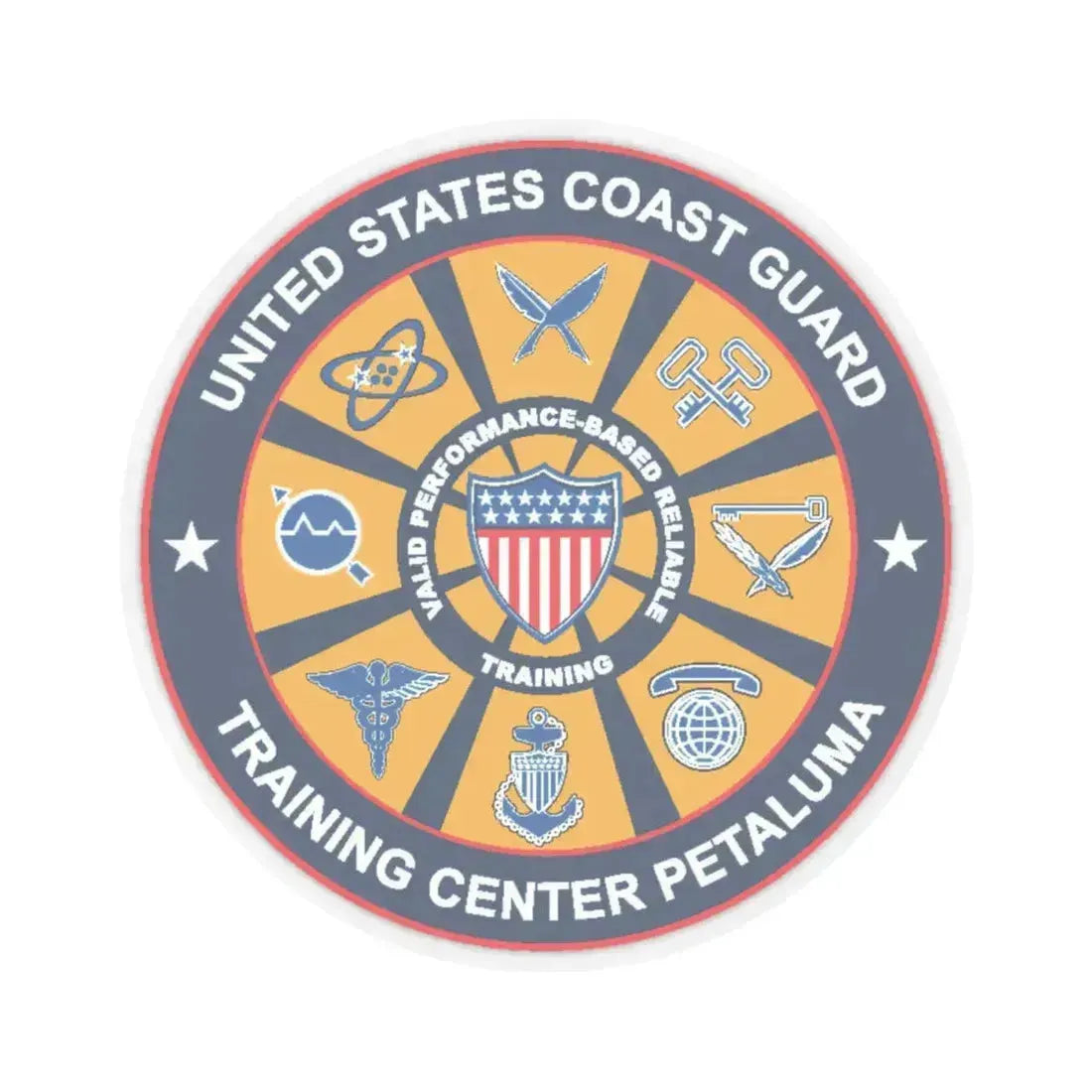 USCG Training Center Petaluma (U.S. Coast Guard) STICKER Vinyl Kiss-Cut Decal 4 Inch Transparent - The Sticker Space