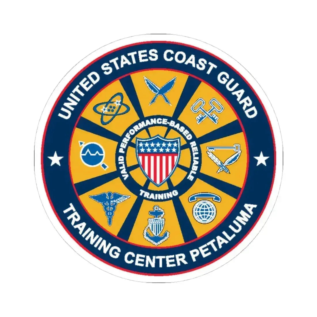 USCG Training Center Petaluma (U.S. Coast Guard) STICKER Vinyl Kiss-Cut Decal 4 Inch White - The Sticker Space