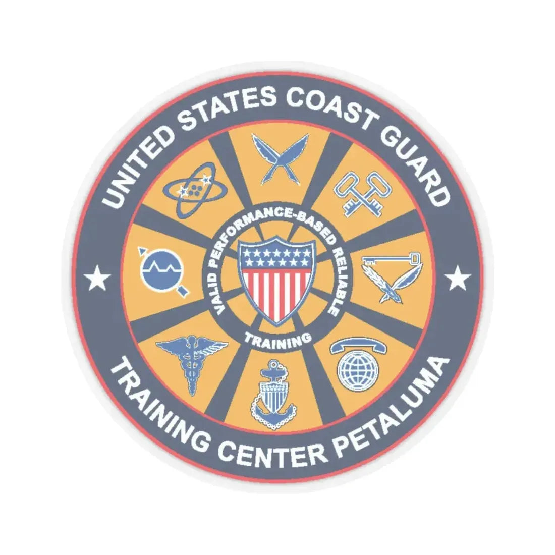 USCG Training Center Petaluma (U.S. Coast Guard) STICKER Vinyl Kiss-Cut Decal 6 Inch Transparent - The Sticker Space