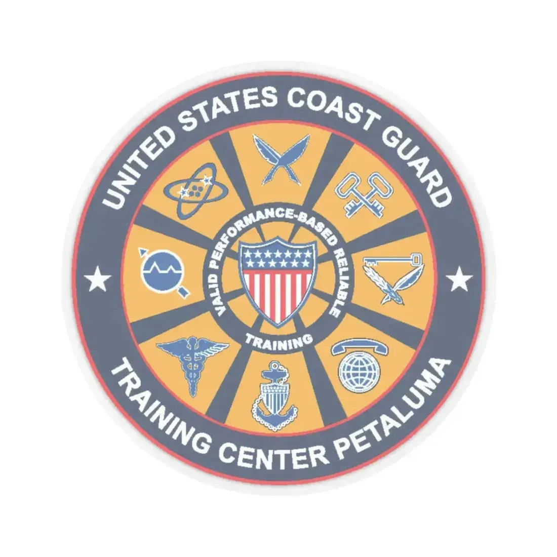 USCG Training Center Petaluma (U.S. Coast Guard) STICKER Vinyl Kiss-Cut Decal 6 Inch Transparent - The Sticker Space