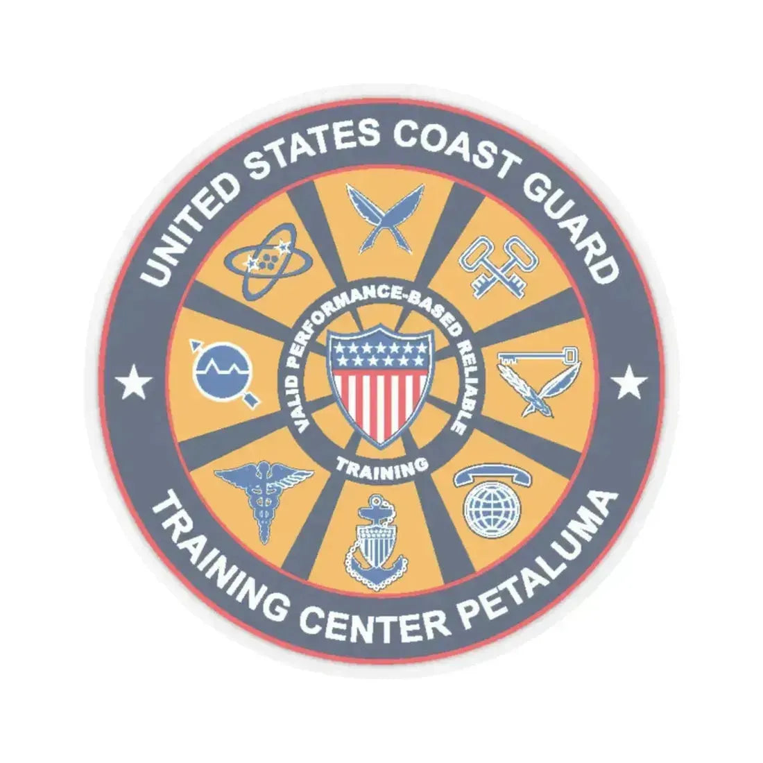 USCG Training Center Petaluma (U.S. Coast Guard) STICKER Vinyl Kiss-Cut Decal 6 Inch Transparent - The Sticker Space