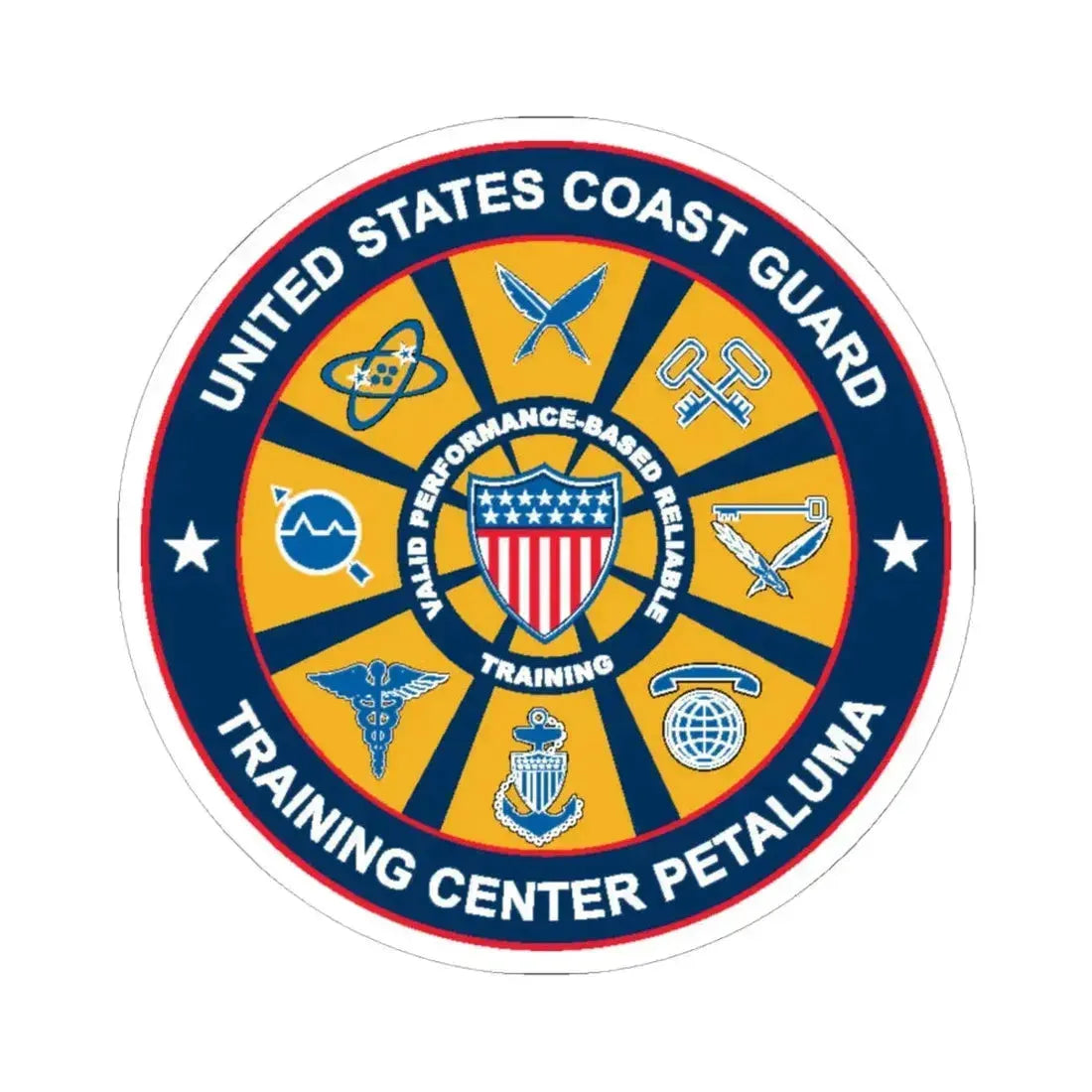 USCG Training Center Petaluma (U.S. Coast Guard) STICKER Vinyl Kiss-Cut Decal 6 Inch White - The Sticker Space