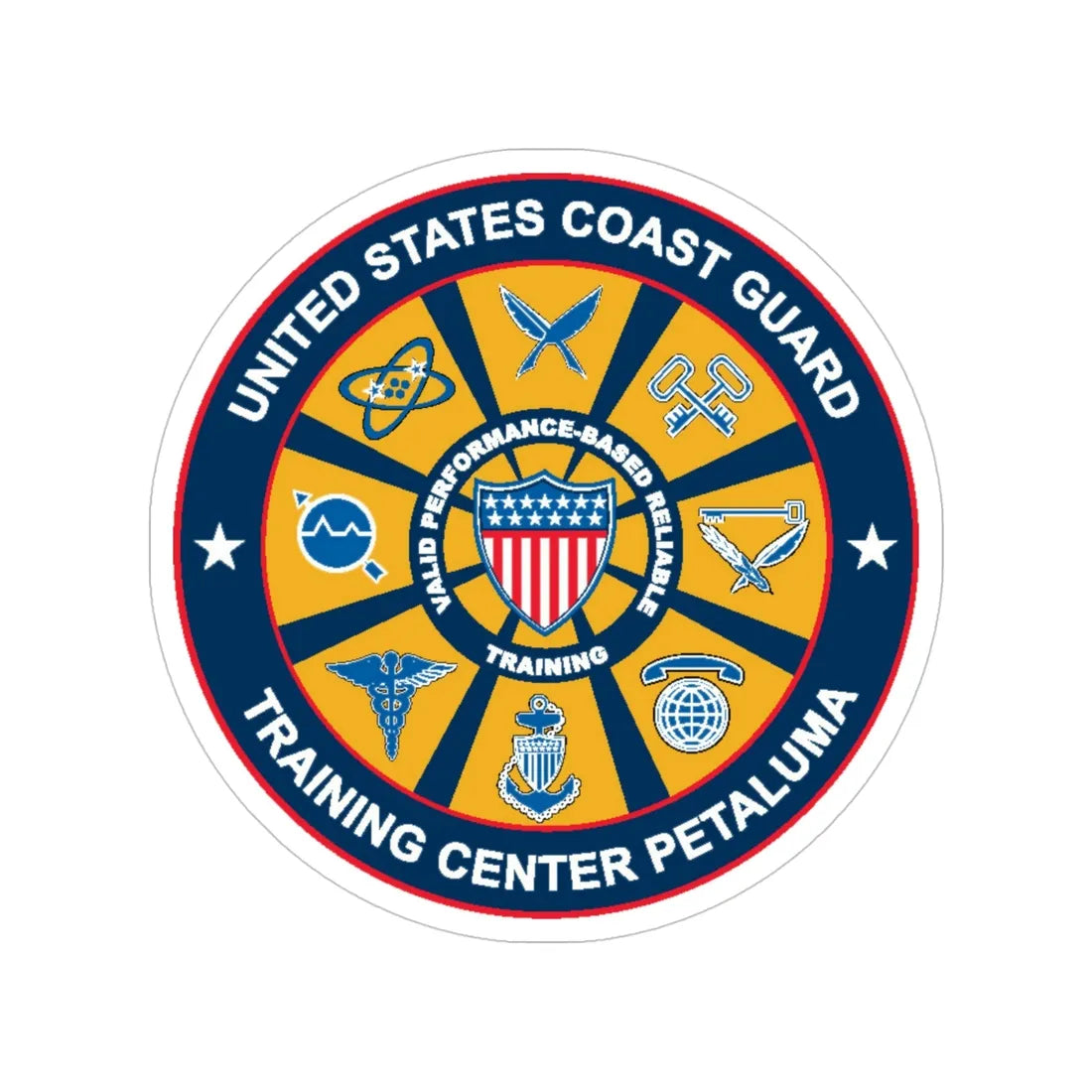 USCG Training Center Petaluma (U.S. Coast Guard) Transparent STICKER Die-Cut Vinyl Decal 4 Inch - The Sticker Space