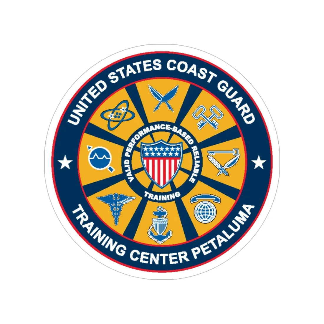 USCG Training Center Petaluma (U.S. Coast Guard) Transparent STICKER Die-Cut Vinyl Decal 5 Inch - The Sticker Space
