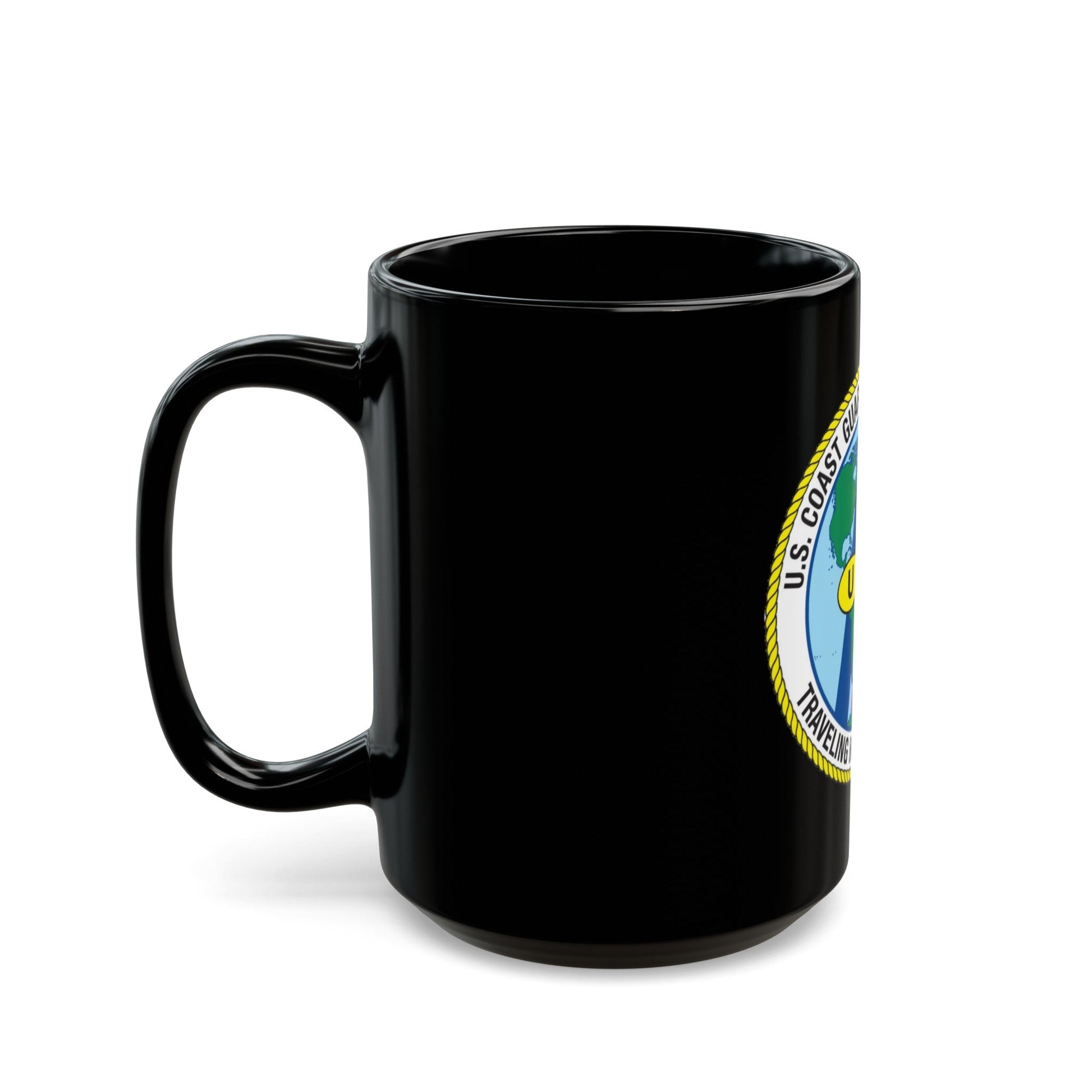 USCG Washington DC Traveling Inspection Staff (U.S. Coast Guard) Black Coffee Mug-The Sticker Space