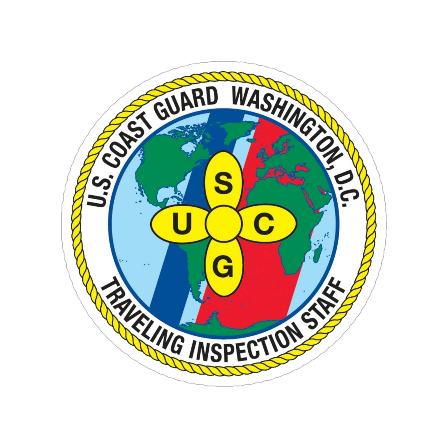 USCG Washington DC Traveling Inspection Staff (U.S. Coast Guard) Transparent STICKER Die-Cut Vinyl Decal-6 Inch-The Sticker Space