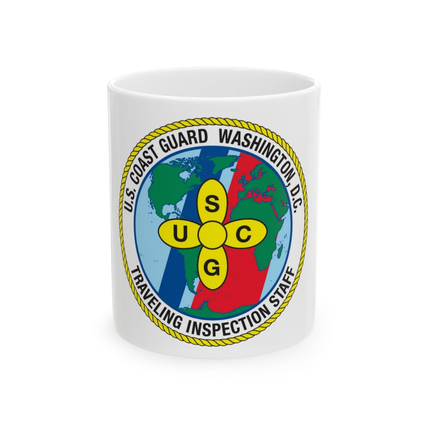 USCG Washington DC Traveling Inspection Staff (U.S. Coast Guard) White Coffee Mug-11oz-The Sticker Space