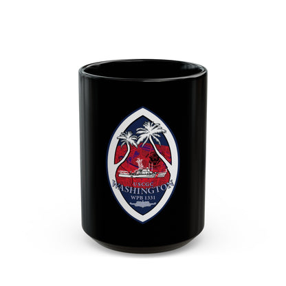 USCG Washington WPB 1331 (U.S. Coast Guard) Black Coffee Mug-15oz-The Sticker Space