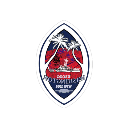 USCG Washington WPB 1331 (U.S. Coast Guard) REVERSE PRINT Transparent STICKER-2" × 2"-The Sticker Space