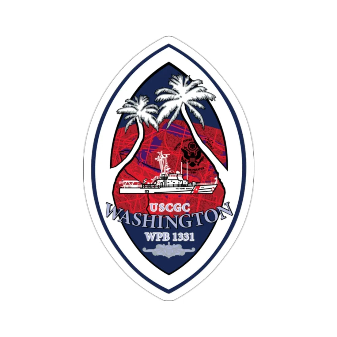 USCG Washington WPB 1331 (U.S. Coast Guard) STICKER Vinyl Die-Cut Decal 2 Inch - The Sticker Space