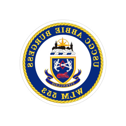 USCGC Abbie Burgess WLM 553 (U.S. Coast Guard) REVERSE PRINT Transparent STICKER-3" × 3"-The Sticker Space