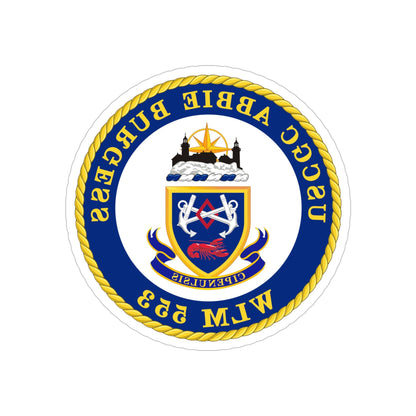 USCGC Abbie Burgess WLM 553 (U.S. Coast Guard) REVERSE PRINT Transparent STICKER-5" × 5"-The Sticker Space