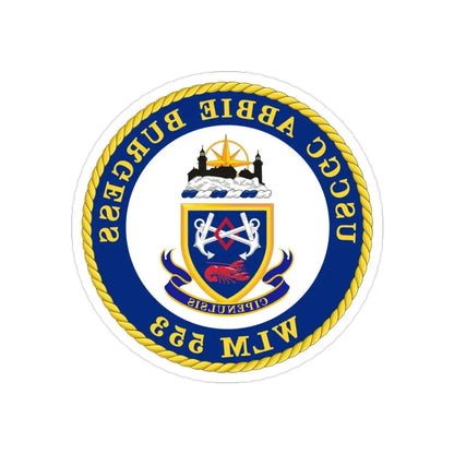 USCGC Abbie Burgess WLM 553 (U.S. Coast Guard) REVERSE PRINT Transparent Die-Cut STICKER 2 Inch Die-Cut Transparent - The Sticker Space