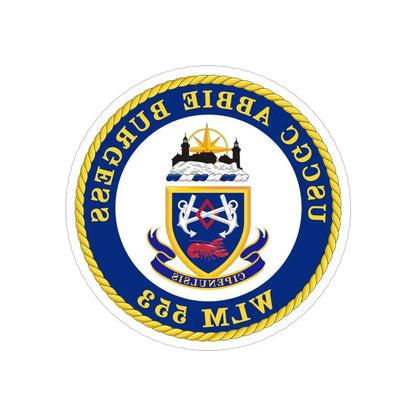 USCGC Abbie Burgess WLM 553 (U.S. Coast Guard) REVERSE PRINT Transparent Die-Cut STICKER 4 Inch Die-Cut Transparent - The Sticker Space