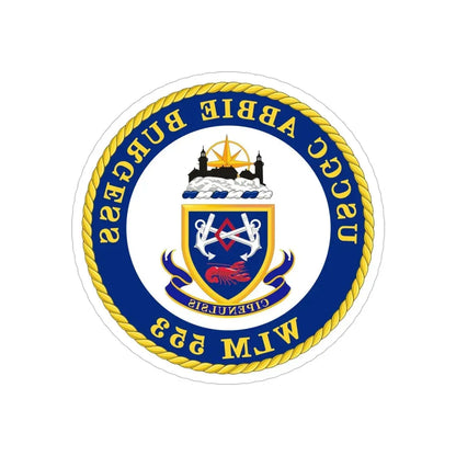 USCGC Abbie Burgess WLM 553 (U.S. Coast Guard) REVERSE PRINT Transparent Die-Cut STICKER 5 Inch Die-Cut Transparent - The Sticker Space